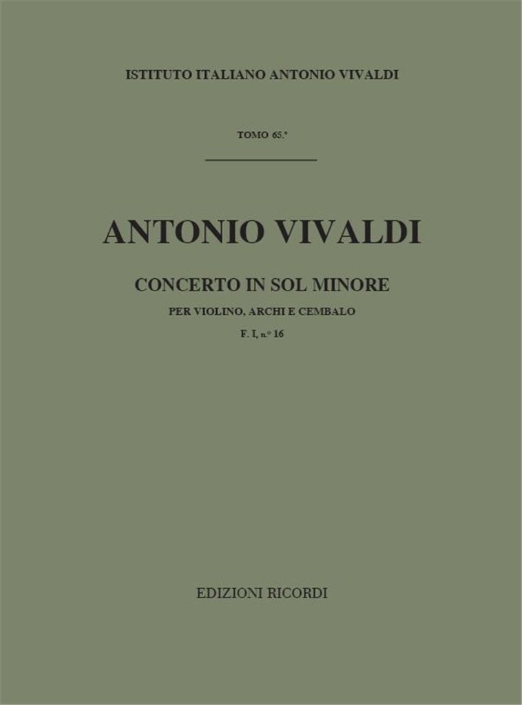 Concerti Per Vl. Archi E B.C.: In Sol Min.